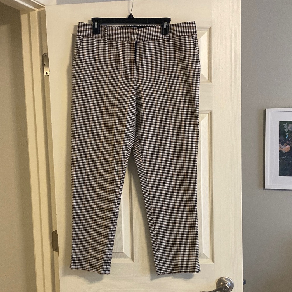 Talbots Hampshire Ankle Houndstooth Pants - Black and White, 12